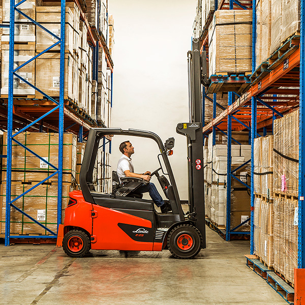 Rental Forklift in a Warehouse